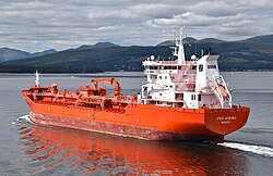 Chemical tanker Sten Aurora on the Firth of Clyde