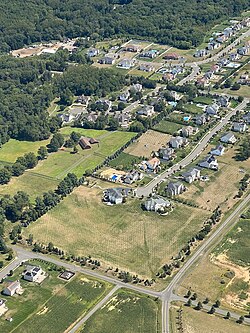 Houses near farmland