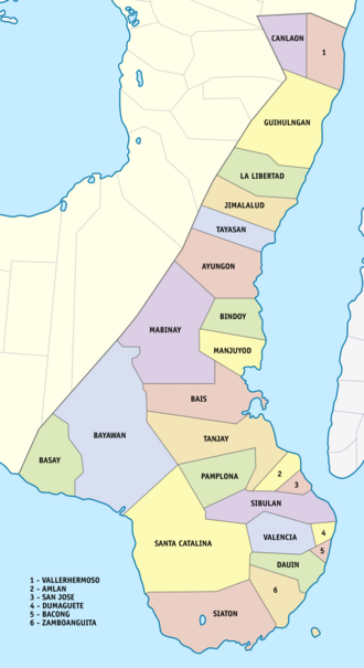 Political divisions of Negros Oriental