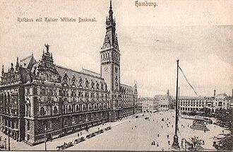 Hamburg City Hall in a 19th century postcard