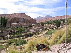 View of Caspana, a village and Likan Antai settlement in the interior Atacama Desert
