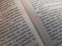 Lower quality paper (used to print the book in 1991) with visible bits of wood
