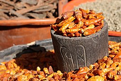 Cayenne peppers at the Souk Al Milh in Sanaa, Yemen