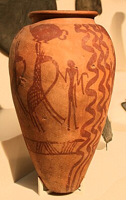 Paintings with symbols on Naqada II pottery (c. 3500–3200 BC)