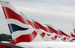 Current BA aircraft bear Chatham Dockyard Union Flag tail art.