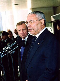Secretary Powell with NATO Secretary General Jaap de Hoop Scheffer