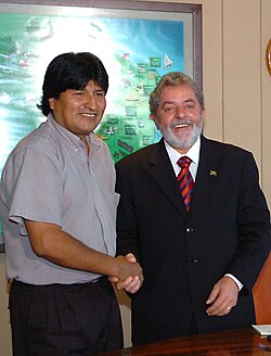 Morales with Brazilian President Lula