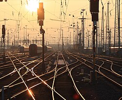 Large stations may have hundreds of switches (Frankfurt Central Station, Germany).