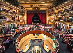 The interior of El Ateneo Grand Splendid, a celebrated bookstore located in the barrio of Recoleta