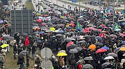 Environmental protests in Belgrade, Serbia, 11 December 2021