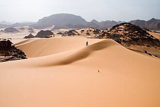 Tadrart Acacus desert in western Libya, part of the Sahara