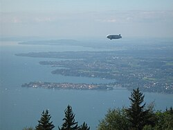 Lake Constance with the Island of Lindau seen from the Pfänder in 2007