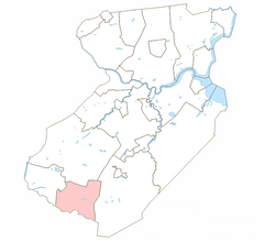 Cranbury Township highlighted in Middlesex County