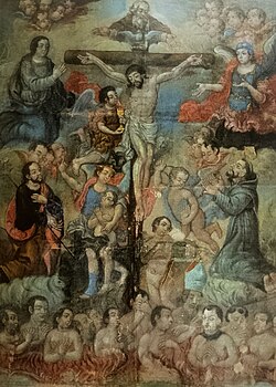 Painting inside an 18th-century church in Honduras.