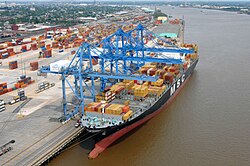 Cargo ship at the Port of New Orleans