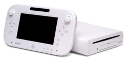 The Wii U, with its Wii U GamePad in front