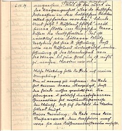 A page from a notebook used as handwritten diary