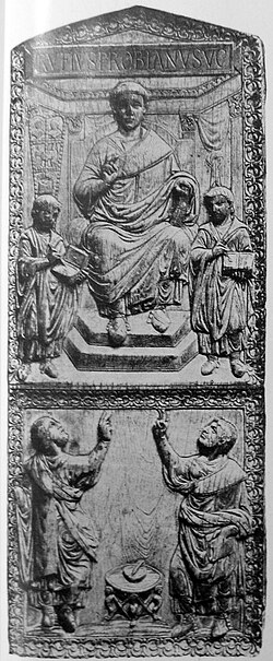 A late Roman consular diptych of Rufius Probianus, reflecting the ceremonial culture of high office.