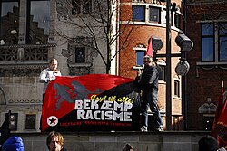 Libertarian socialist protest in support of refugees, Denmark