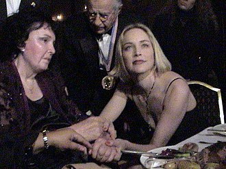 Tichi Wilkerson Kassel (left) with Sharon Stone in 2002