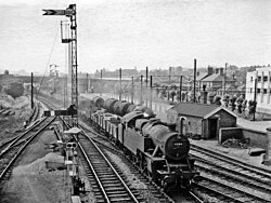 Local goods train entering Uttoxeter (1959)