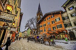 Kitzbühel, a famous winter tourist destination in Austria