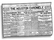 Front page of the first edition of the Houston Chronicle, October 14, 1901