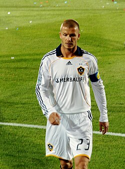 Beckham playing for LA Galaxy in 2008