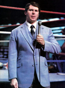Vincent K. McMahon, former majority owner and executive chairman of WWE, in 1986.