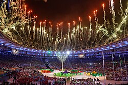 2016 Summer Olympics closing ceremony at Maracanã Stadium