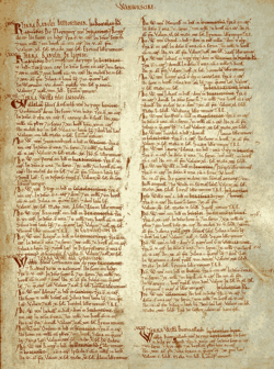 A page of the Domesday Book of England