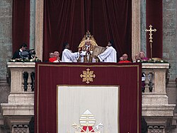 The 2008 Urbi et Orbi given by Pope Benedict XVI on Christmas Day, from Saint Peter's Square, Vatican City