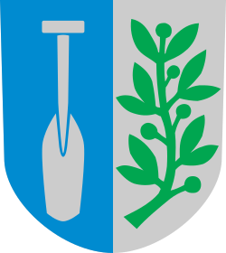 The laurel leaves in the right side of the coat of arms of Kaskinen