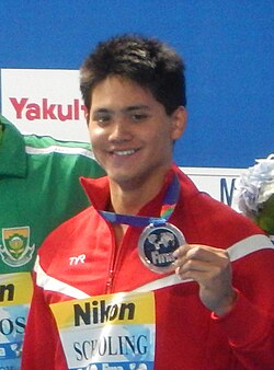Joseph Schooling is a gold medalist and Olympic record holder at the Rio 2016 Games – 100 m butterfly.[531]