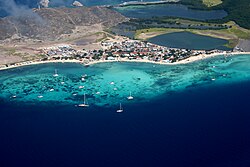 The Gran Roque village, the largest settlement of the Los Roques Archipelago, Venezuela