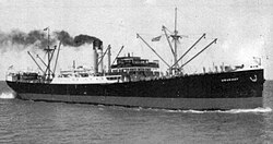 The Argentine cargo ship Uruguay, stopped and scuttled by the German submarine U-37 on 27 May 1940[26]