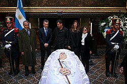 President Mauricio Macri at the state funeral of Fernando de la Rúa.