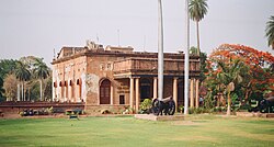 The ruins of the Residency at Lucknow show evidence of the gunfire sustained during the rebellion.