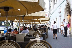 Promenade area in Unirii Square