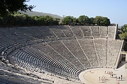 The Ancient Theatre of Epidaurus, annually used for theatrical plays since 1955