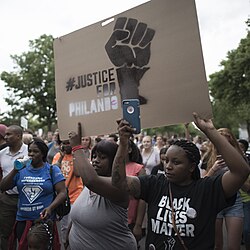 Protest march in response to the killing of Philando Castile, St. Paul, Minnesota, July 7, 2016