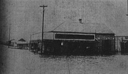 A grocery store by the shore of Lake Pontchartrain in New Orleans inundated by 4 ft (1.2 m) of water