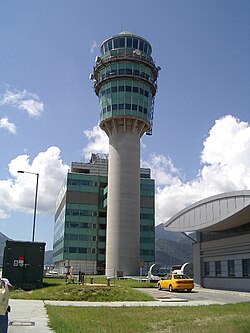 Airport control tower.