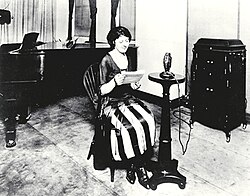 Helen Hann, broadcasting at WEAF in 1922