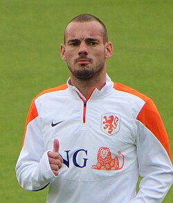 Wesley Sneijder is the Netherlands' most capped player, with 134 appearances.