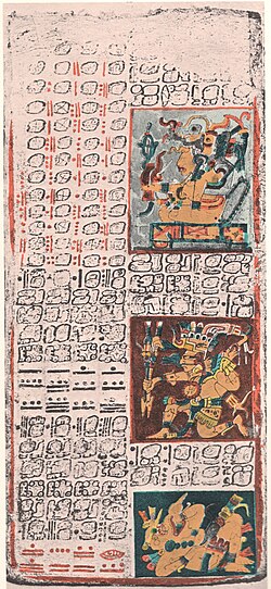 Yucatec Maya writing in the Dresden Codex, c.11–12th century, Chichen Itza