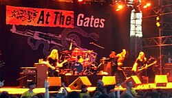 Melodic death metal band At the Gates performing in 2008.