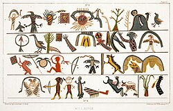 Pictorial notation of an Ojibwe music board