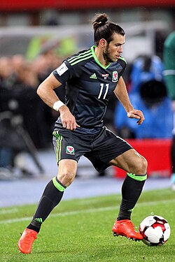Bale playing for Wales in a qualifying match against Austria in October 2016