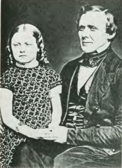 John Evans with daughter Josephine, c. 1859